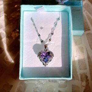 STERLING Silver Amethyst Pendant Necklace